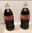 2 Coca Cola 64 oz. (2 Qt.) Glass Bottles Full Still Sealed 1970's Coke