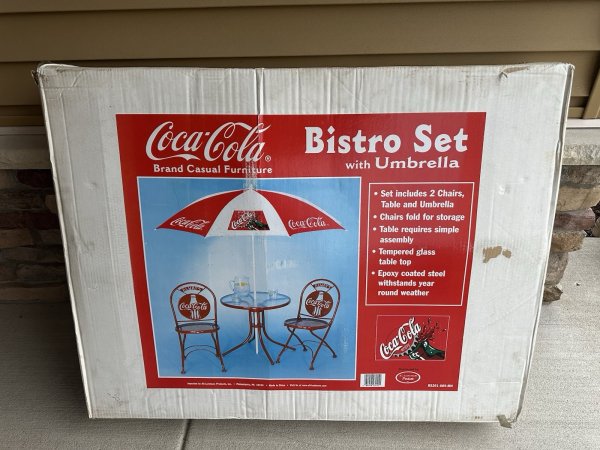 Coca-Cola Bistro Set (2 Chairs/Table/Umbrella) NIB