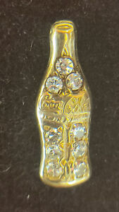 Coca-Cola Bottle lapel / tie pin 10K gold with genuine diamonds -  1980's in box