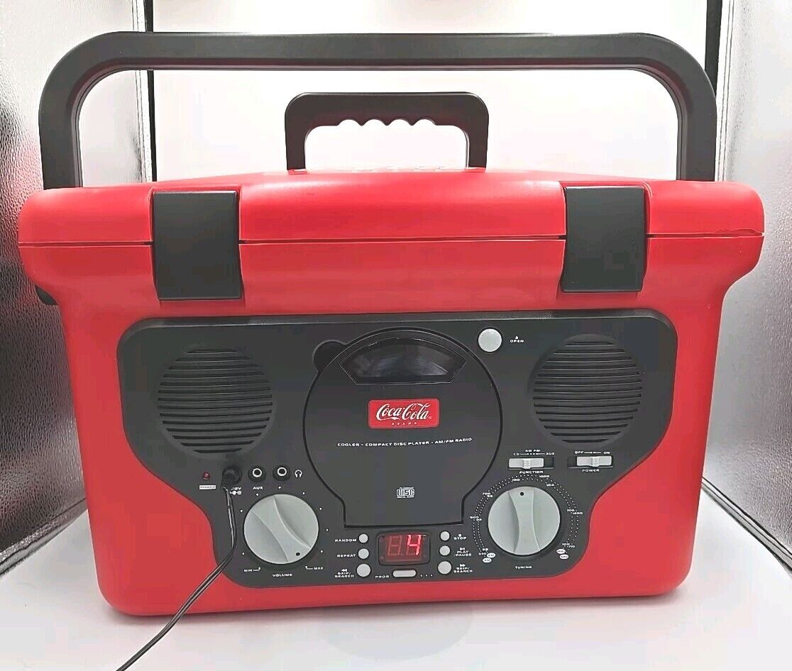 COCA COLA AM FM Radio CD Player Cooler Rare Collectible Vintage 2005 Working