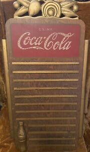 VINTAGE 1930’S DRINK COCA COLA MENU BOARD COKE WOOD METAL