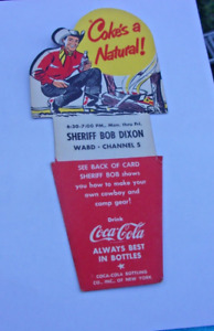 Vintage Coca-Cola Carton TOPPER  1949 TO 51. SHERIFF BOB DIXON CBS RADIO & T. V.