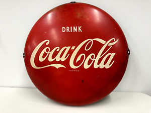 Vintage Coca-Cola 16 Inch Button Sign 1946