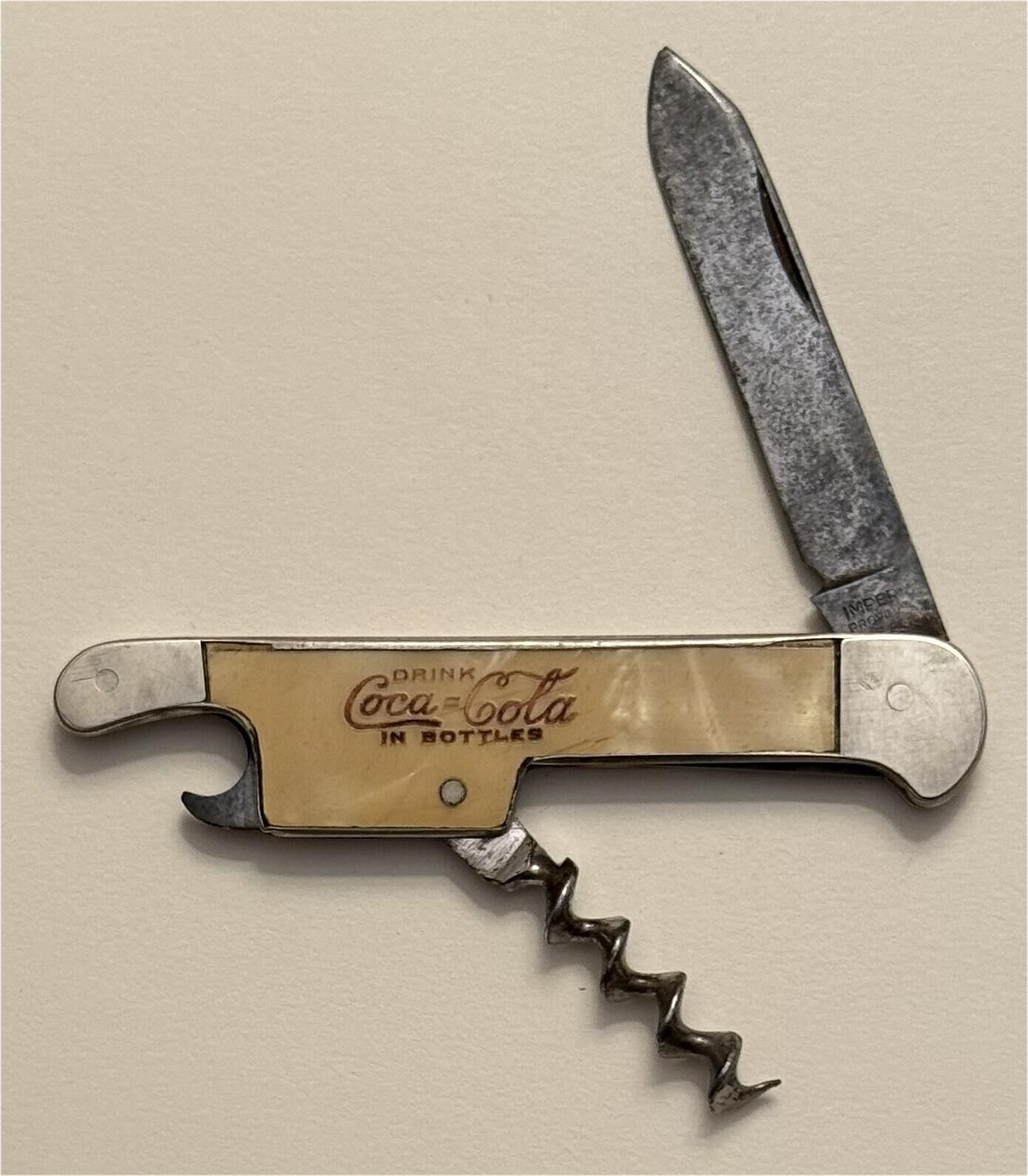 1930s Drink Coca-Cola In Bottles Pure As Sunlight Corkscrew Knife Opener P-181