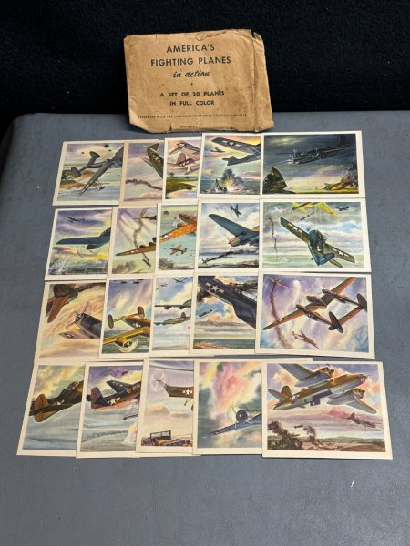 1943 COCA-COLA AMERICA'S FIGHTING PLANES IN ACTION CARD SET 1-20 COMPLETE SET
