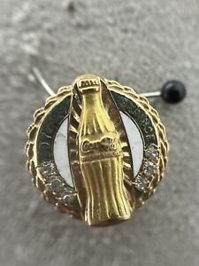 Coca-Cola 30 Year Service Pin 10K Yellow Gold Diamonds 1/2” 2.24g DIEGES & CLUST
