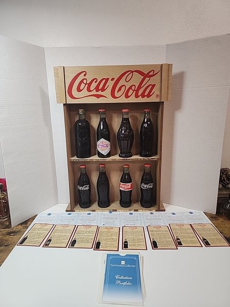 Replica COCA COLA Bottles Hamilton Display Sign Set 1899 - 1991 Vintage Lot
