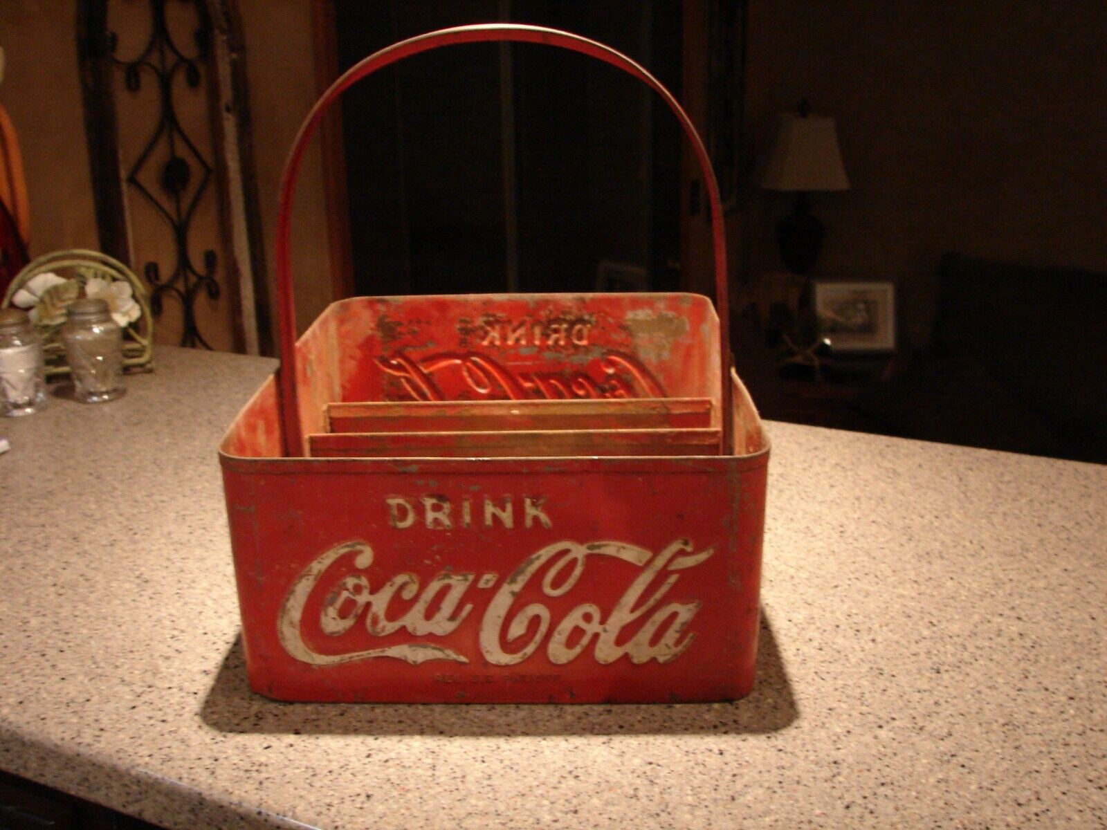 Rare Drink Coca Cola Coke Metal Stadium Beverage Carrier Soda Jerk Loop Handle
