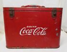 RARE Old Vintage DRINK COCA-COLA Red Steel AIRLINE AIRPLANE COOLER Ice Chest