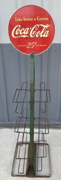 Vintage Coca Cola 25 Cents 6 Pack Bottle Rack Take Homa A Carton