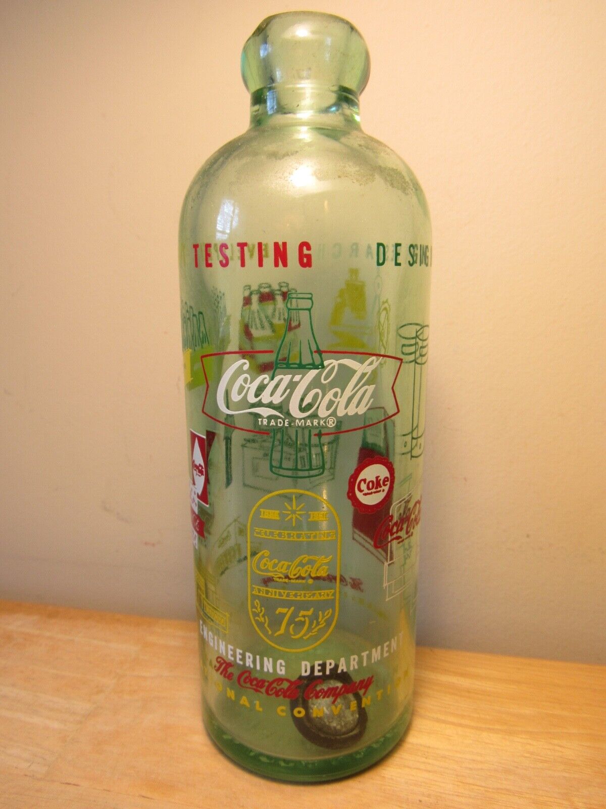ENGINEERING DEPT COCA COLA Hutch Bottle - 75th  1886-1961 Convention Miami Beach