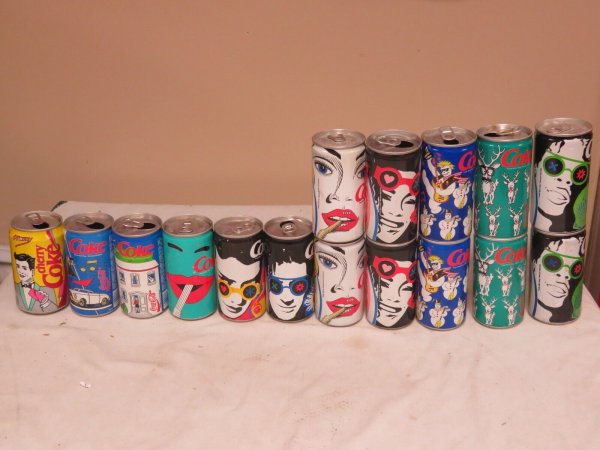 16 COCA COLA AND CHERRY COKE CANS