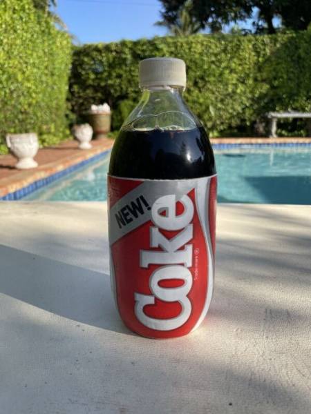 1985 New Coke Coca Cola Sealed Unopened 16oz Bottle - Styrofoam Label - Daytona