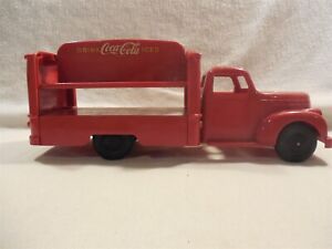 Vintage Ununusal 1950's Red Marx Canada Coca-Cola Plastic Delivery Toy Truck