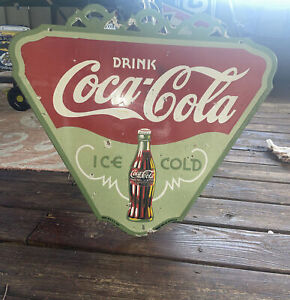 Vintage Coca Cola Double Sided Sign