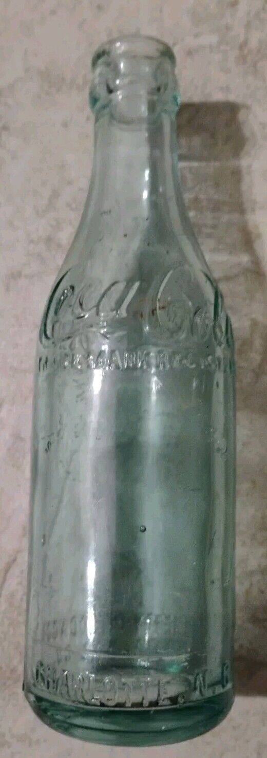 Vintage Coca Cola Straight Sided Embossed Green Bottle 1905-1916 Charlotte, NC