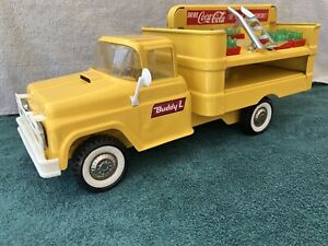 #14 Vintage 1961 Buddy L Yellow Pressed Steel Coca Cola Ford Delivery Truck