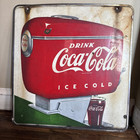 Antique Large Coca Cola Double Sided Porcelain Sign