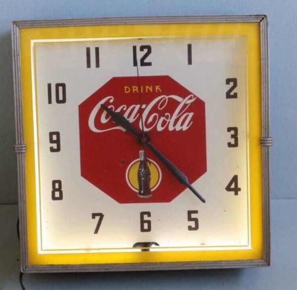 1942 COCA COLA Neon Products light Up Bottle/Sun Clock