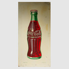 Vintage 1948 Coca Cola Tin Advertisement Sign With Bottle Original Rare 25"h