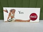 Vtg 1946 Coca-Cola "Yes Girl" Cardboard Advertising Sign NOS Unused! 27" Rare!