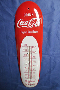 Vintage COCA-COLA Cigar Thermometer Tin Sign Not Porcelain ~ Super Clean ~ LQQK!