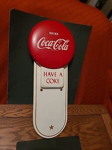1950's Coca-Cola Soda tin/Metal Calendar Holder/Sign (NICE)
