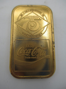 Coca-Cola Gold or Bronze Plated Ingot Clarksville 75th Anniversary Rare