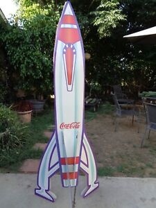 Coca Cola Coke Disneyland Tomorrowland Moonliner Rocket Sign Display Standee 6'