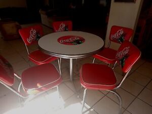 coca cola table  with 5 Chairs