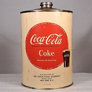 Scarce Early Coca Cola 1 Gallon Cone Top Syrup Can Paper Label Soda Fountain # 1