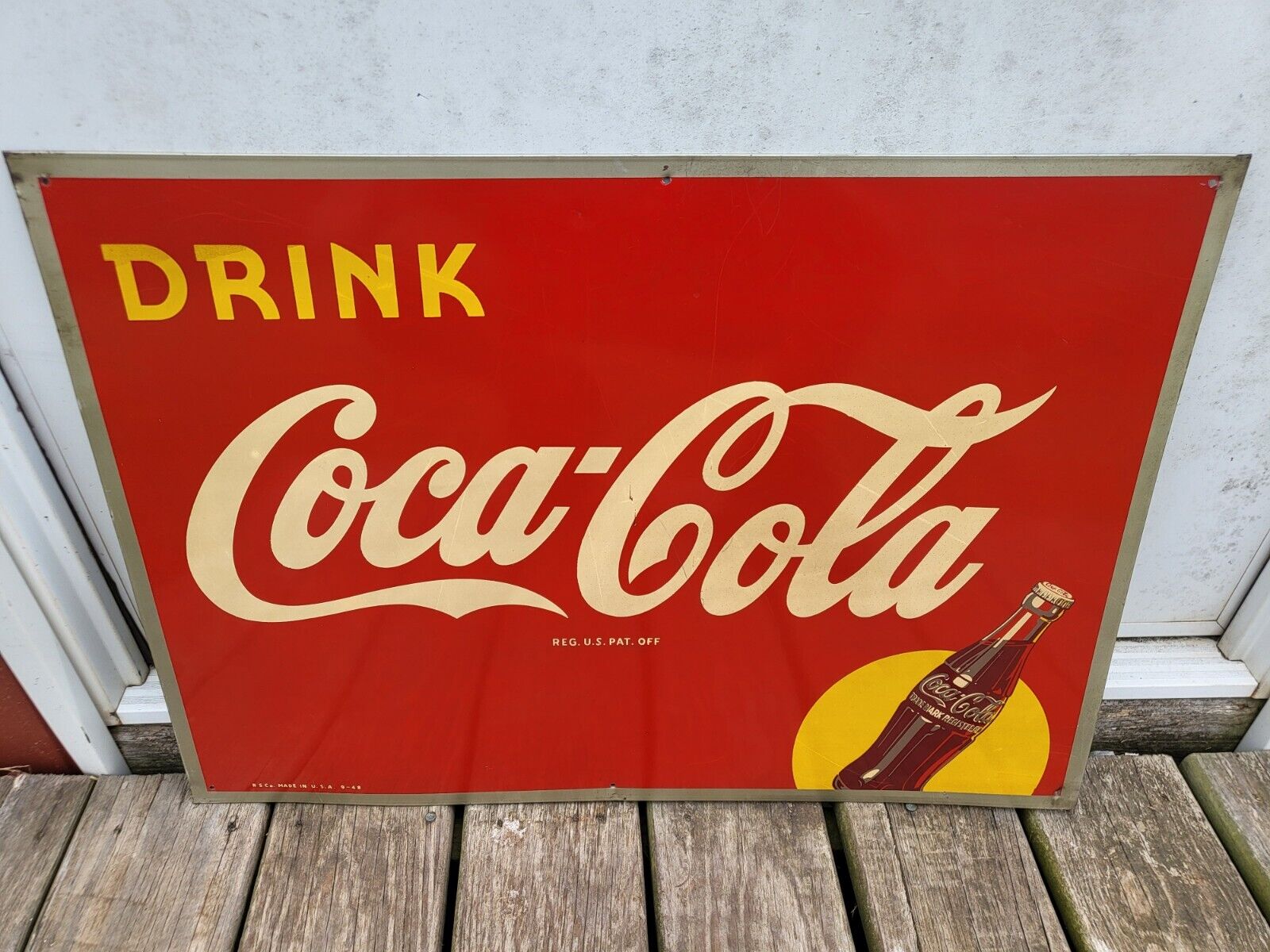 Coca Cola 1948 Coke Fountain Metal Tin Sign Soda Pop Gas Station General Store
