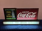 Original Drink Coca-Cola Waterfall Motion Light Up Sign “Please Pay When Served”