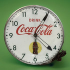 Vintage 1957 Drink Coca-Cola Pam Light-up Clock Sun Bottle -Missing Handle 15"