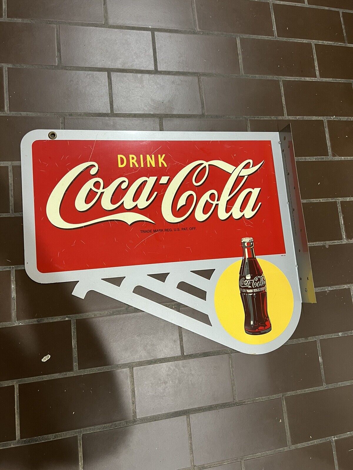 Vintage Coca-Cola Yellow Dot Double-Sided Flange Sign Limited Run of 2500 NICE