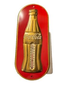 Original 1930s Coca-Cola Red W/ Gold Bottle Thermometer NM+ Nicest on Ebay