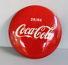 Vintage 12" COCA COLA Original Round Button Sign NICE!!!  OLD 1950s Soda Pop