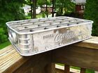 Vintage Coca Cola Aluminum Chrome Metal Soda Pop Bottle Crate Carrier RARE