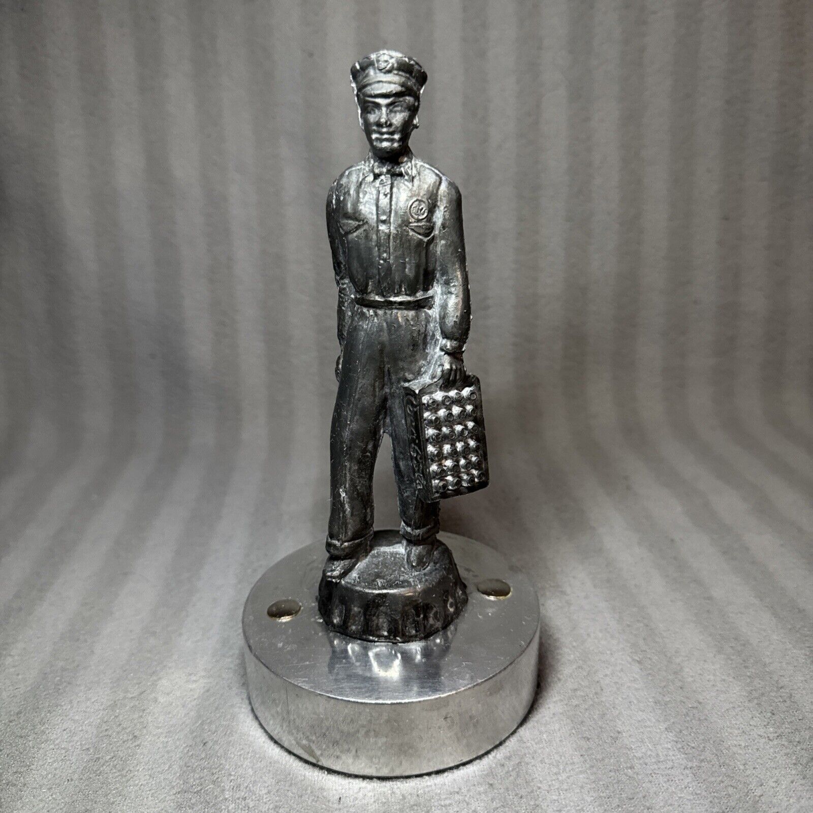 Vintage Coca Cola Salesman Deliveryman Truck Driver Award Pewter Statue Coke
