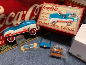 Coca Cola Car PEDAL SKATE BED TRUCK Die Cast 1;3 Metal Bottles Carrier Coke LTD