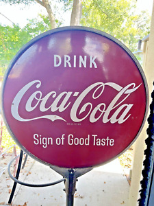 New ListingVintage Coca-Cola Lollipop Sidewalk Sign Double Sided 1930's Sign Bracket ONLY
