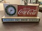 Coca Cola Fountain Shop Light Up Clock-Nr. Mint Condition-FREE SHIPPING