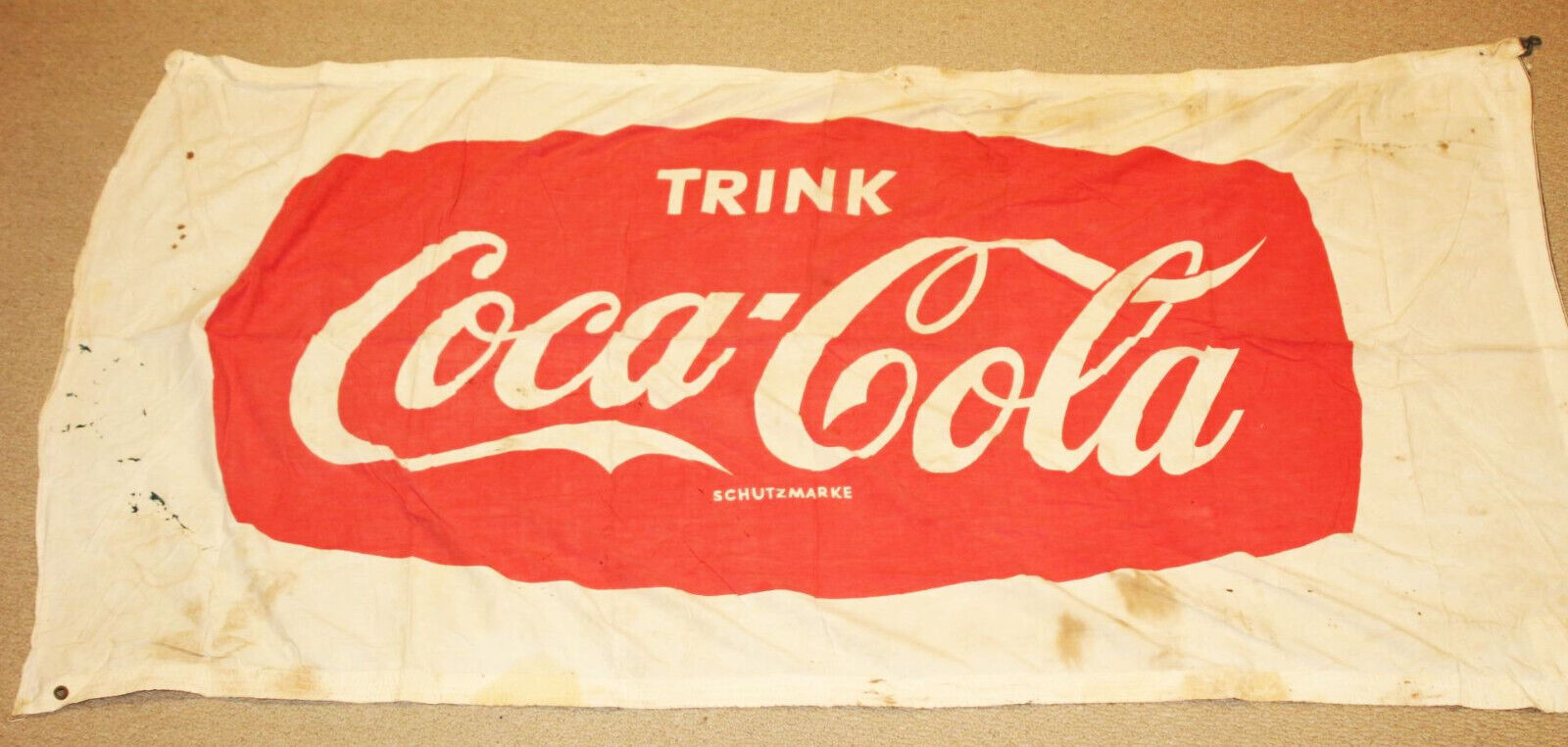 Vintage Trink Coca Cola Schutzmarke German Drink Coke 6' Banner Flag Bonner Bonn