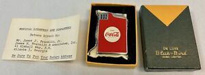 RARE Deluxe Blue-Bird Coca-Cola Red Musical Lighter in Original Box and Contents