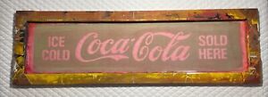 Vintage Coca Cola Advertising Sign Framed Silk Screen For Printing 40.5” X 12.5”