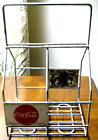 Old COCA COLA Metal 4 - Pack LITER Glass BOTTLE CARRIER