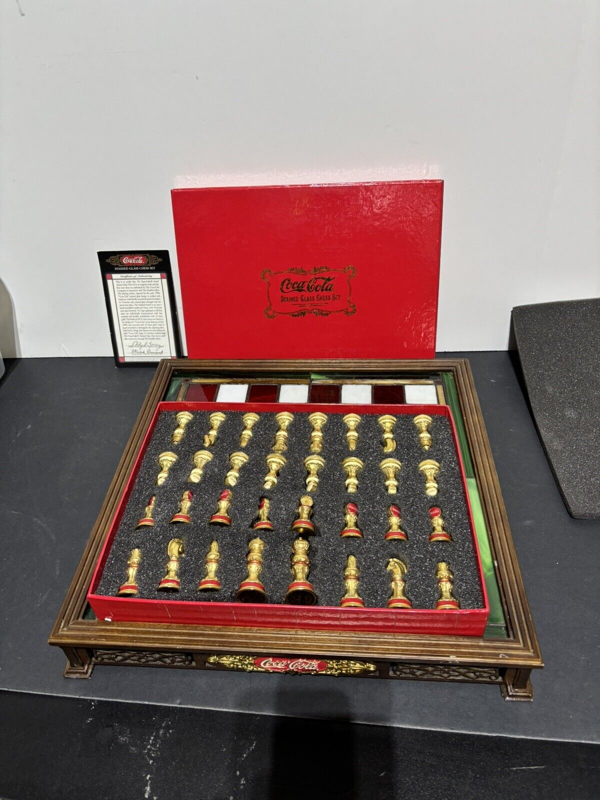 Pristine NIB Franklin Mint Coca Cola Chess Set