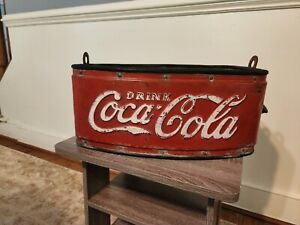 Vintage Coca Cola Stadium Vendor Carrier, Metal & Embossed RARE