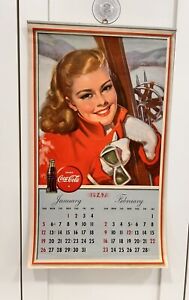 VTG Original 1947 Coca-Cola Coke Advertising Promo Calendar  22" x 13" Charming