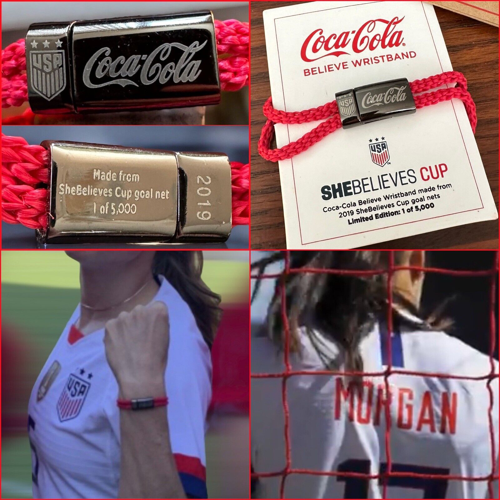Coca-Cola 2019  USWNT Believe Wristband   5000 made from She Believe Cup Net
